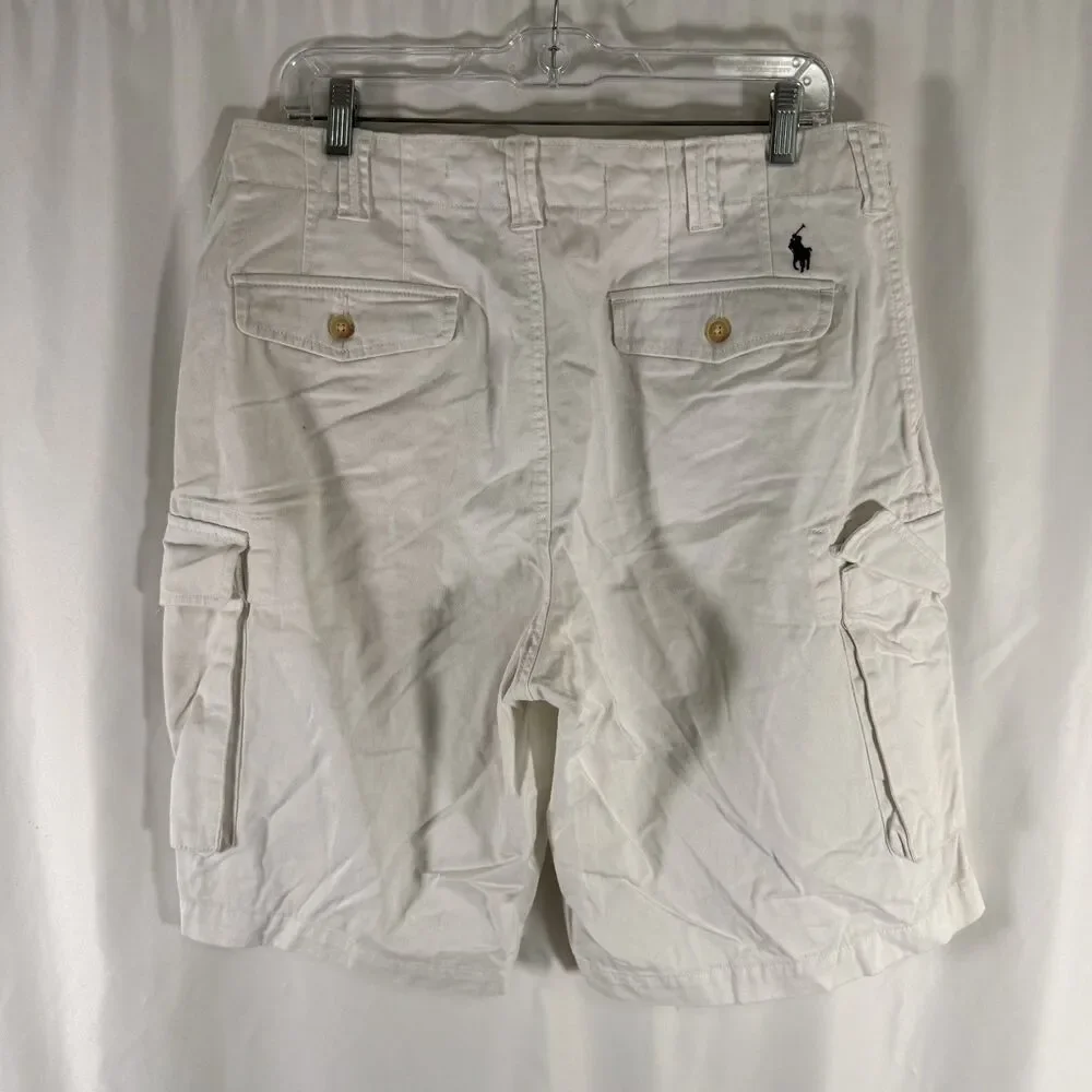 Polo Ralph Lauren Cargo Shorts Men's 32 White Relaxed Fit 100% Cotton 10